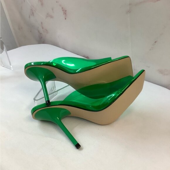 NIB Good American Emerald Green 4" Heels Size 5 - Picture 5 of 6